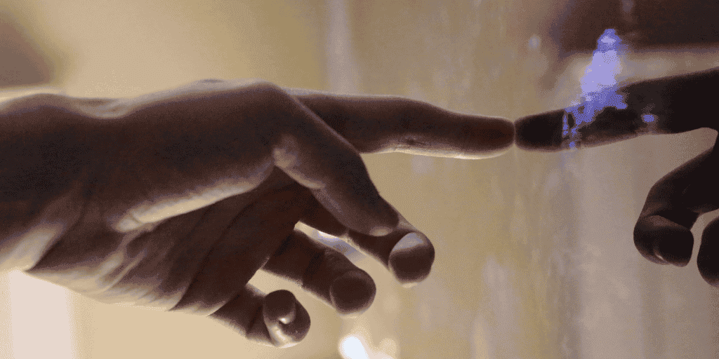 Y, conmovido, extendiendo su mano, lo tocó